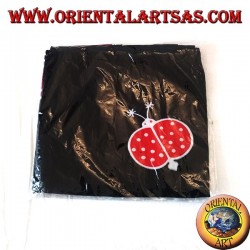 Long unisex black sea pantapareo with red and white ladybug designs