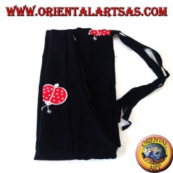 Pantapareo largo unisex del mar negro con diseños de mariquita roja y blanca