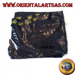 Blue sarong skirt with drawings of yellow bee swarms