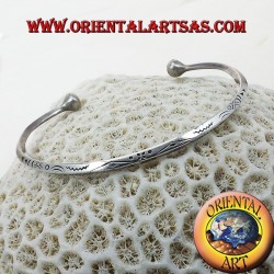 triangulaire rigide à la main bracelet en argent