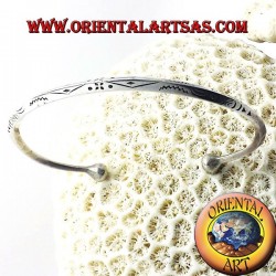 triangulaire rigide à la main bracelet en argent