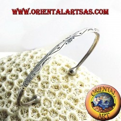 triangulaire rigide à la main bracelet en argent