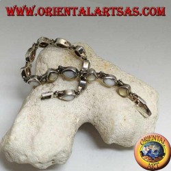 Silberarmband mit Raute Perlmutt und abwechselndem Tropfen