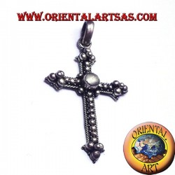 Adular Kreuzanhänger mit Mondstein Silber