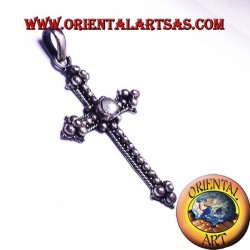 adularia cross pendant with moonstone silver