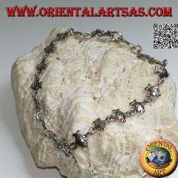 Weiches Silberarmband mit Reihe von Goldfischen