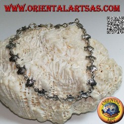 Bracelet en argent tendre avec rang de poisson rouge