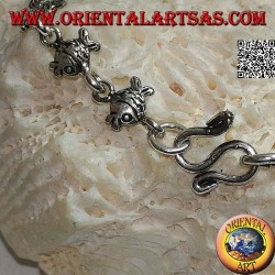 Weiches Silberarmband mit Reihe von Goldfischen