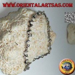 Pulsera de plata suave con fila de delfines saltando