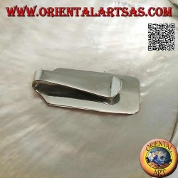 Geldscheinklammer / Banknotenhalter aus glattem Silber mit Reliefdekor am Ende