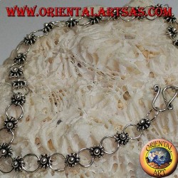 Soft silver bracelet with flowers and headbands