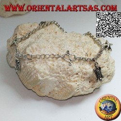 Pulsera de cadena de plata suave con estrellas colgantes y tortugas