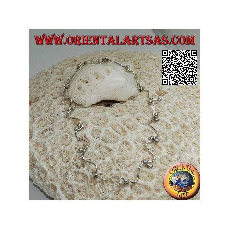 Bracelet en fil d'argent semi-rigide en forme de «S»