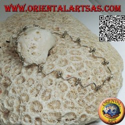 Pulsera de alambre en forma de "S" plateada semirrígida