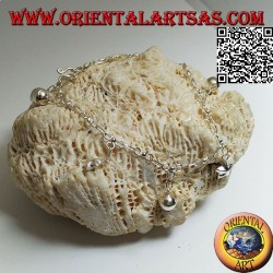 Pulsera de cadena de plata suave con estrellas colgantes y campanas