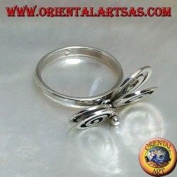Bague en argent avec 4 spirales de croissance rotatives