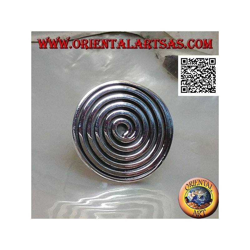 Anillo protector plateado con espiral grande
