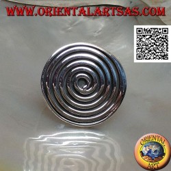Bague bouclier en argent avec grande spirale