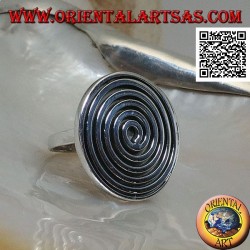 Anillo protector plateado con espiral grande
