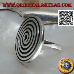 Anillo protector plateado con espiral grande