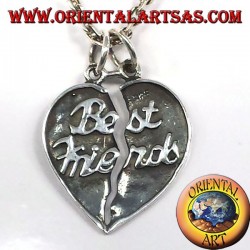 divisible face pendentif en argent meilleurs amis