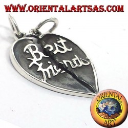 ciondolo cuore divisibile bifacciale in argento best friends