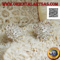 Silberlappenohrringe in Form einer Seeanemone mit Satin-Finish (klein)