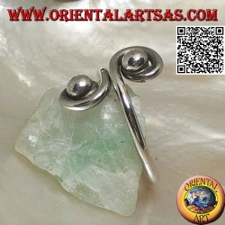 Double spiral mirror silver ring (adjustable)