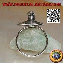 Bague en argent avec chapeau en spirale pointu fait main