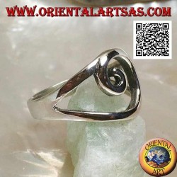 Bague en argent avec fil spiralé central
