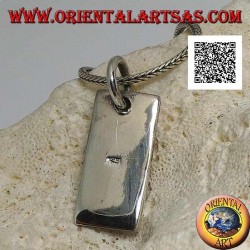 Colgante de plata, placa rectangular gruesa con lirio, figura heráldica, en alto relieve en círculo