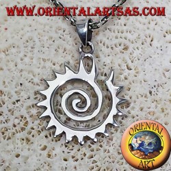 Pendentif spirale dentée en argent