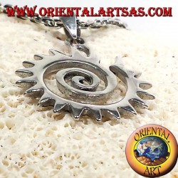 Pendentif spirale dentée en argent