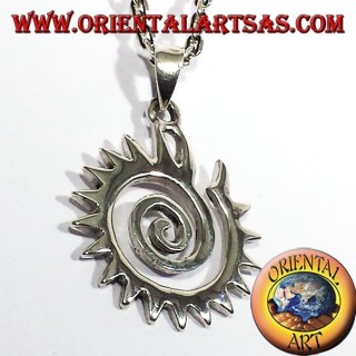 colgante en plata espiral dentada