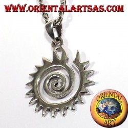 Pendentif spirale dentée en argent