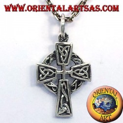 ciondolo Croce celtica con nodo  in argento