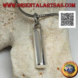 Silver pendant in the shape of a cylindrical section with four rectangular mother of pearls