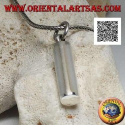 Silberanhänger mit zylindrischem Querschnitt und vier rechteckigen Perlmutt