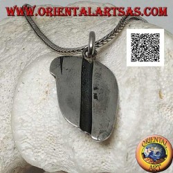 Silver medal pendant with condor (sacred bird of the Inca people) in profile in high relief