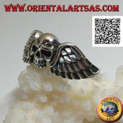 Silver ring, skull without jaw between the wings
