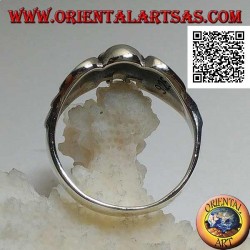 Silver ring, skull without jaw between the wings