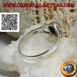 Bague en argent avec petit crâne sans mâchoire lisse (petite)