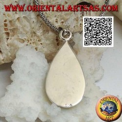 Pendentif goutte en argent avec onyx et ligne entrecroisée sinueuse