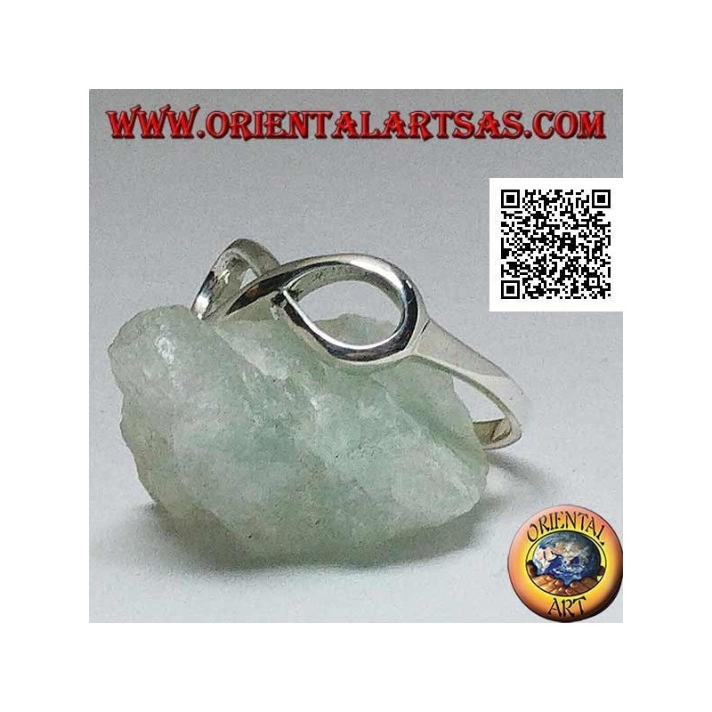 Anillo de plata con símbolo de nudo infinito redondeado liso