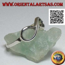 Silver ring with smooth rounded infinity knot symbol