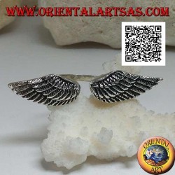 Silberring mit doppelter Ausbreitung und offenen Engelsflügeln