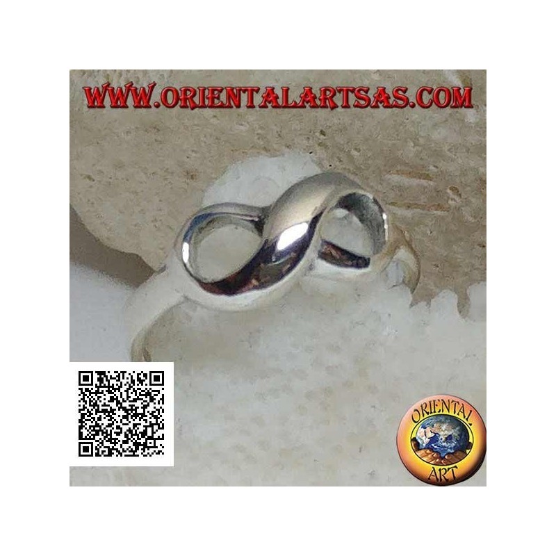 Silberring mit abgerundetem, glattem Unendlichkeitsknotensymbol (klein)