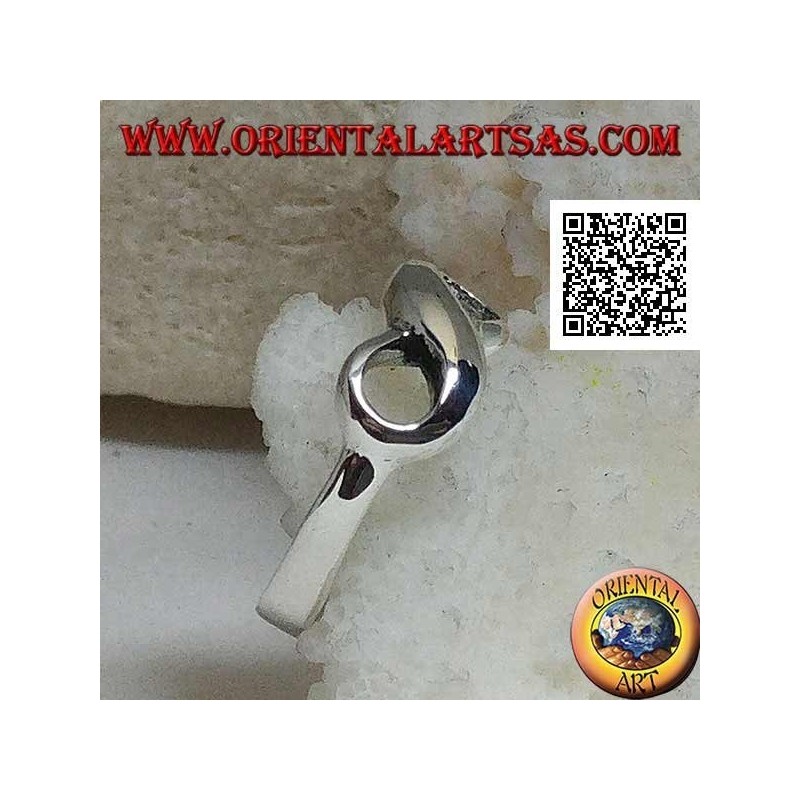 Anillo de plata con símbolo de nudo infinito liso redondeado (pequeño)