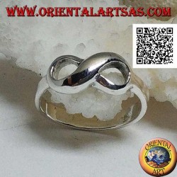 Bague en argent avec symbole de noeud infini lisse arrondi (petit)