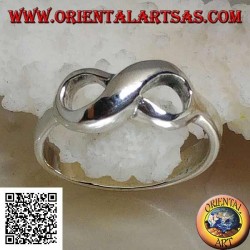 Silberring mit abgerundetem, glattem Unendlichkeitsknotensymbol (klein)